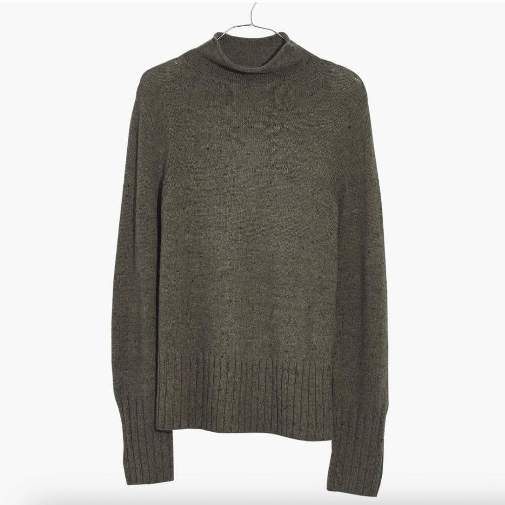 Madewell Donegal Inland Turtleneck Wool Sweater Forest Green
